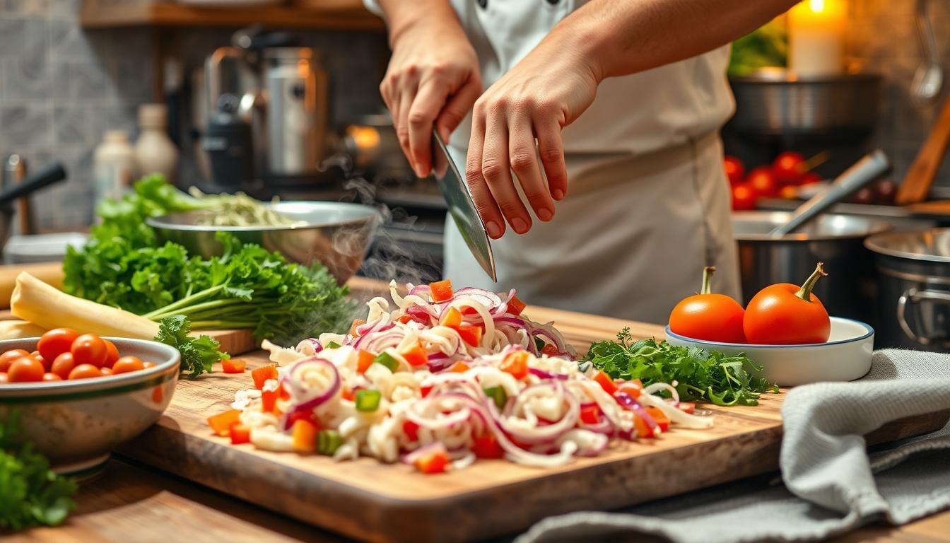 Seasonal meal prepared in a home kitchen