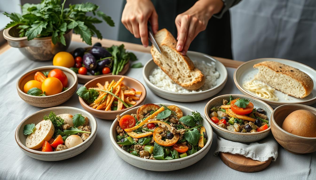 Quick weeknight dinner prepared in a home kitchen